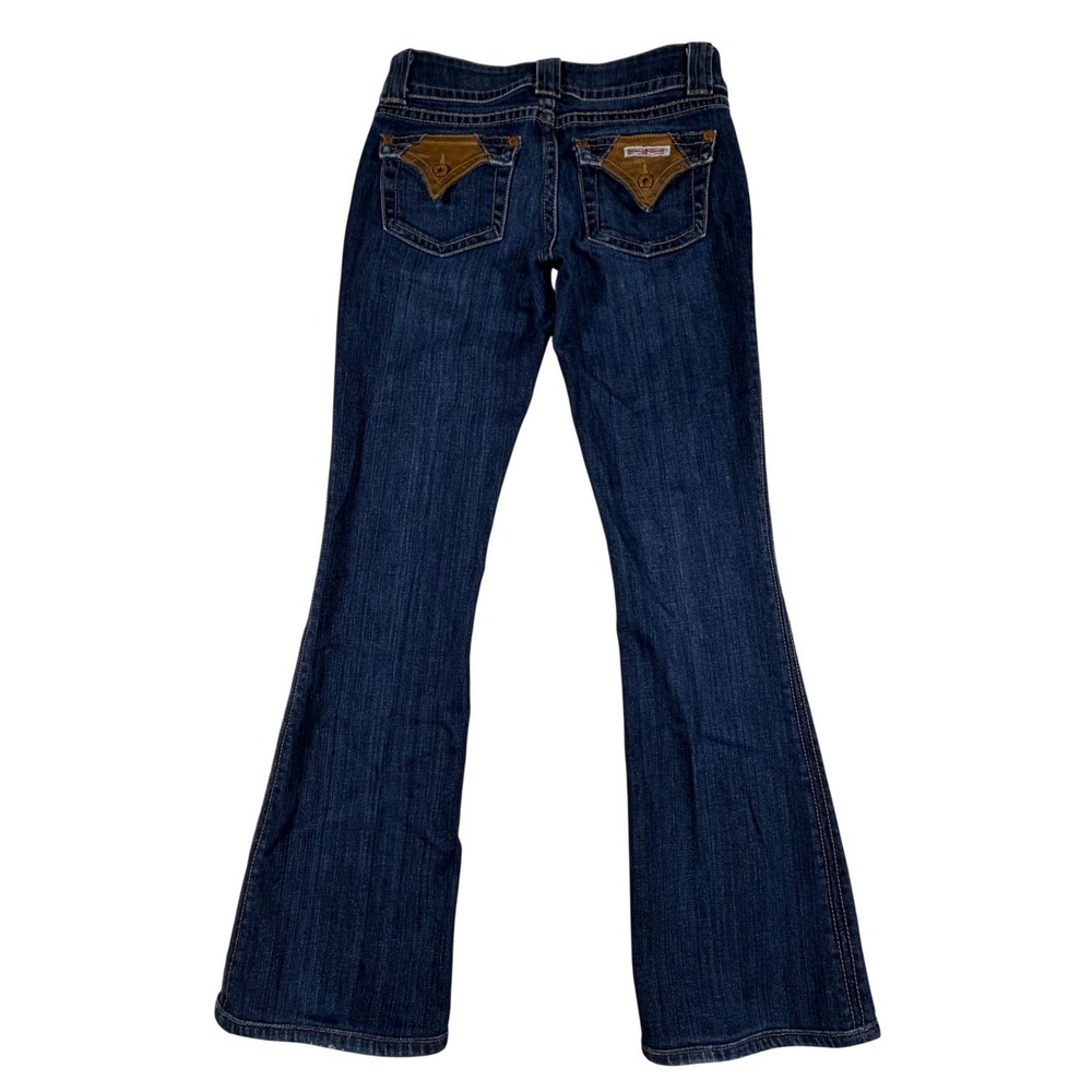 Hudson Beth‎ Baby Bootcut Jeans Leather Flap Pocket Made in USA Womens 28